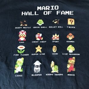 Super Mario Bro - Dark Blue Graphic T-Shirt